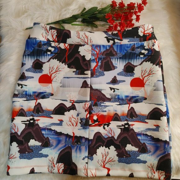 Handmade Japanese Style A-Line Colorful Skirt - Picture 2 of 10